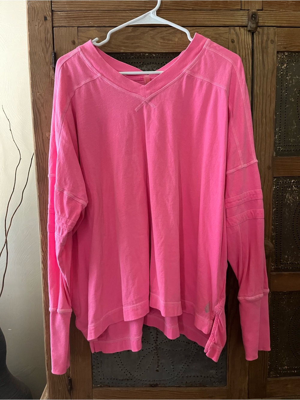 FP Movement by Free People Oversized Long Sleeve Sweatshirt — Hot Pink